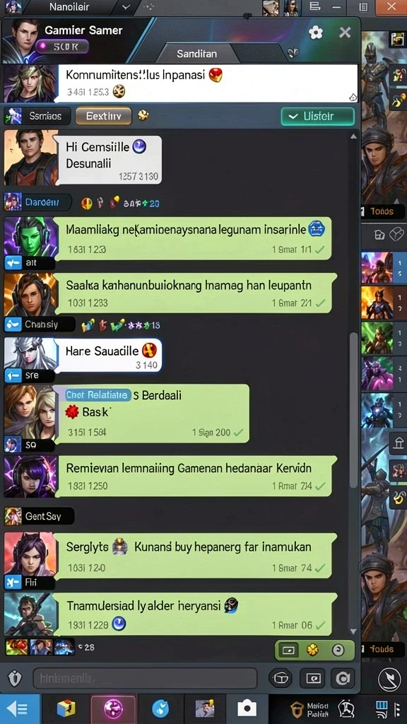 Menu karakter yang mudah dinavigasi.