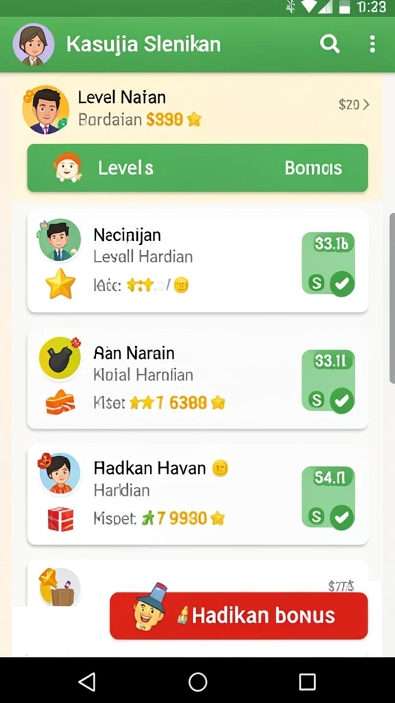 Berbagai karakter unik yang dapat dipilih dalam permainan.