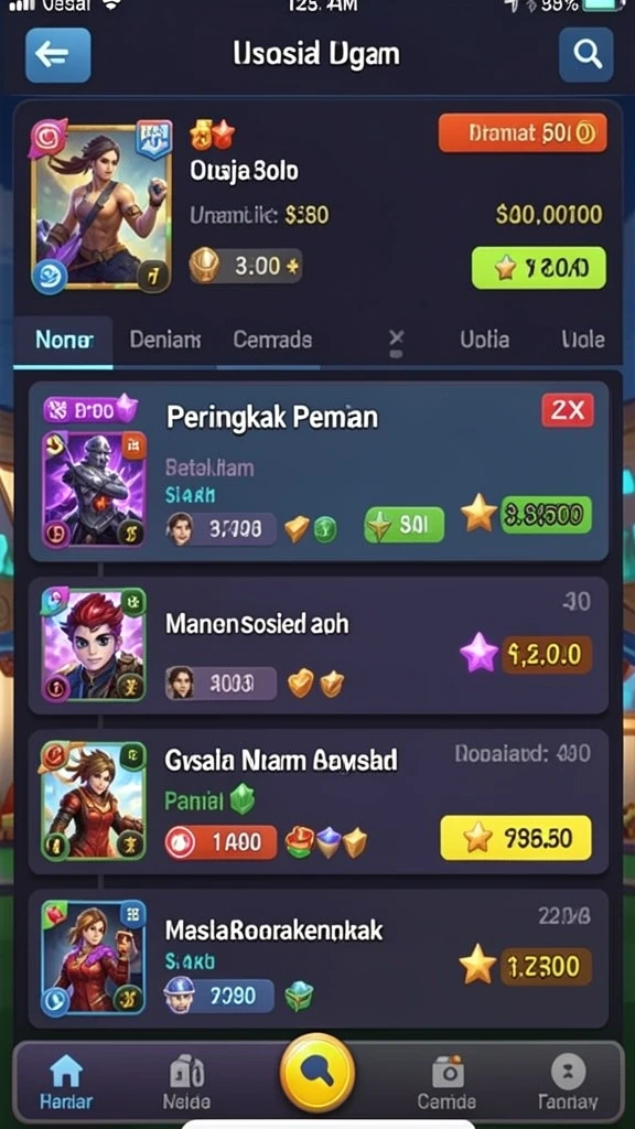 Berbagai senjata dan karakter yang bisa dipilih.