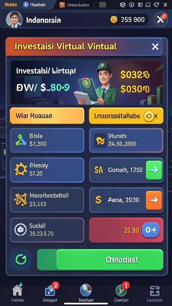 Screenshot permainan yang menunjukkan variasi pilihan game.