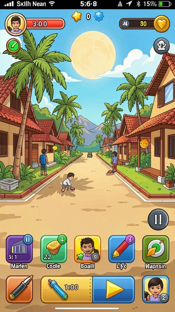 Screenshot menampilkan karakter dalam aksi seru di game.