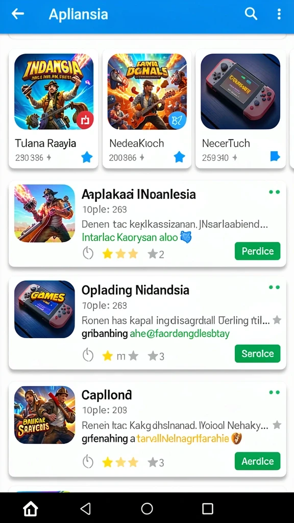 Screenshot menunjukkan berbagai arena yang menarik dan berwarna-warni.