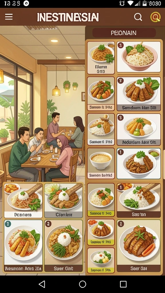 Tampilan menu utama yang menarik dan user-friendly.