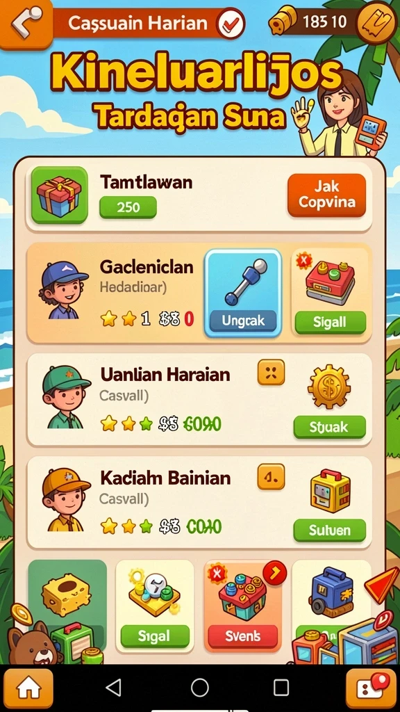 Fitur permainan yang variatif dan seru.